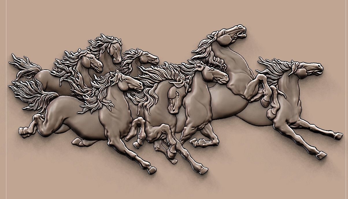 Eight Horses version 2 3D print model_0