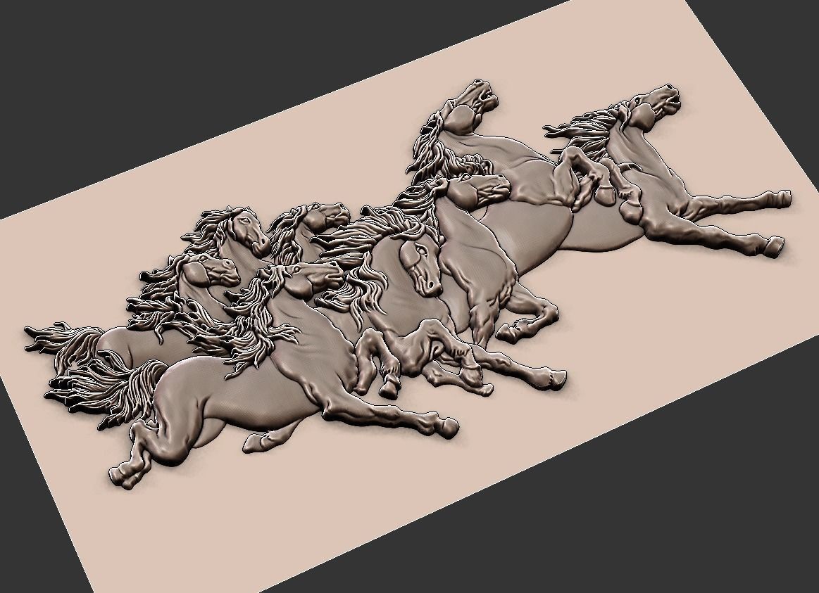 Eight Horses version 2 3D print model_1