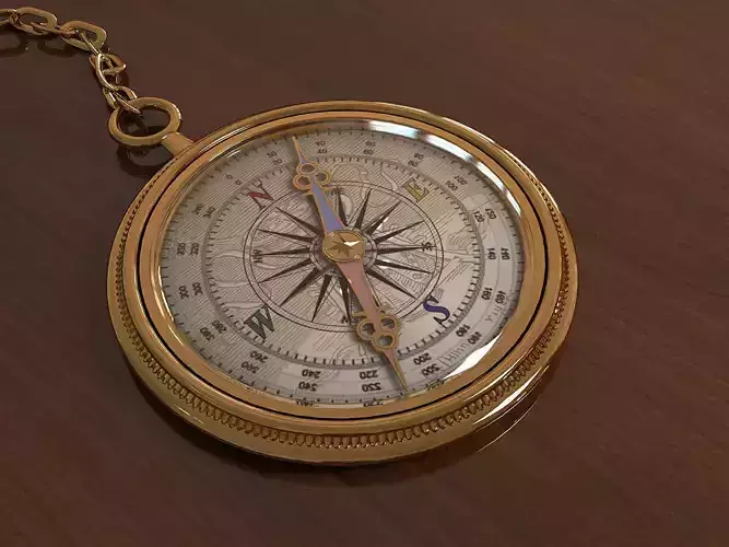 Compass gold on table