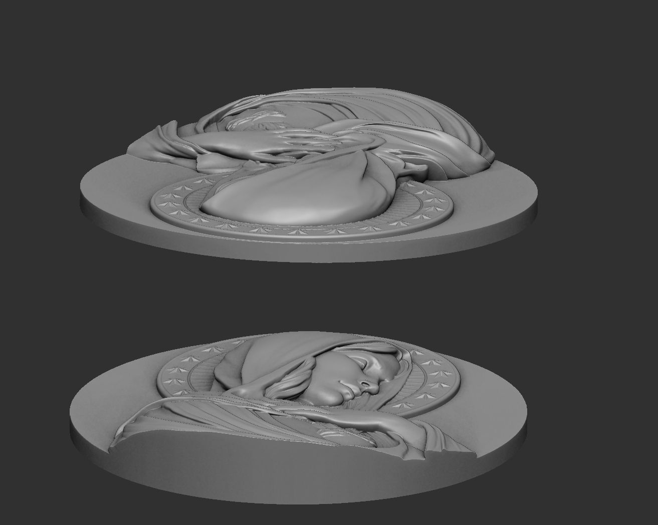 Virgin Mary Medallion no 2 3D print model_3