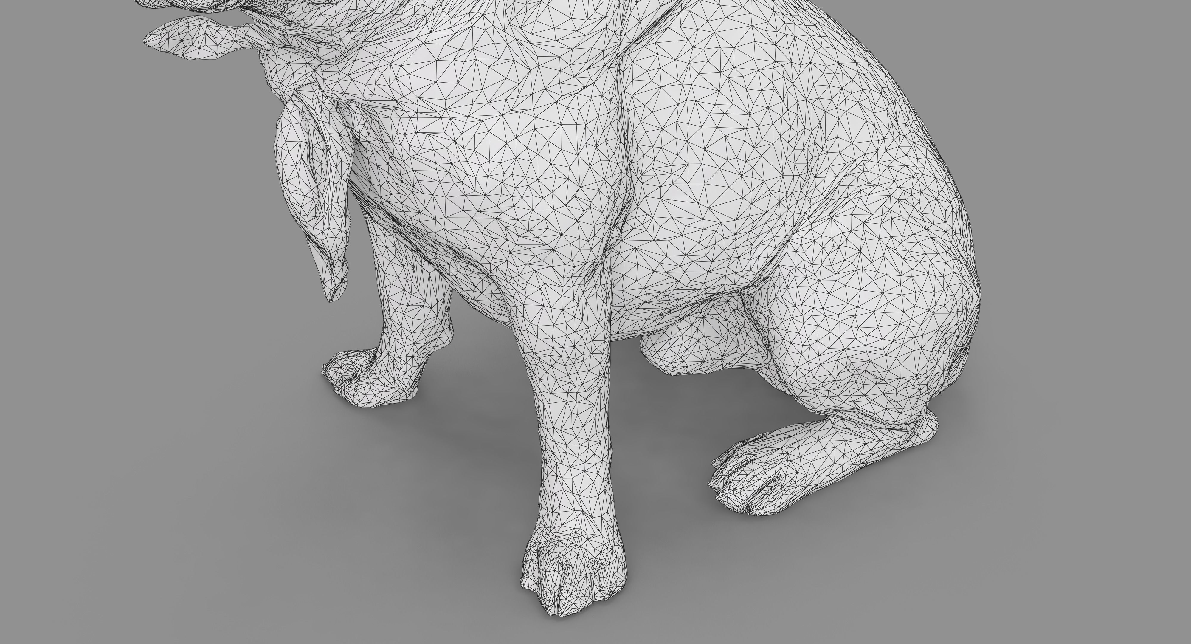 French Bulldog Sitting Low-poly 3D model_36