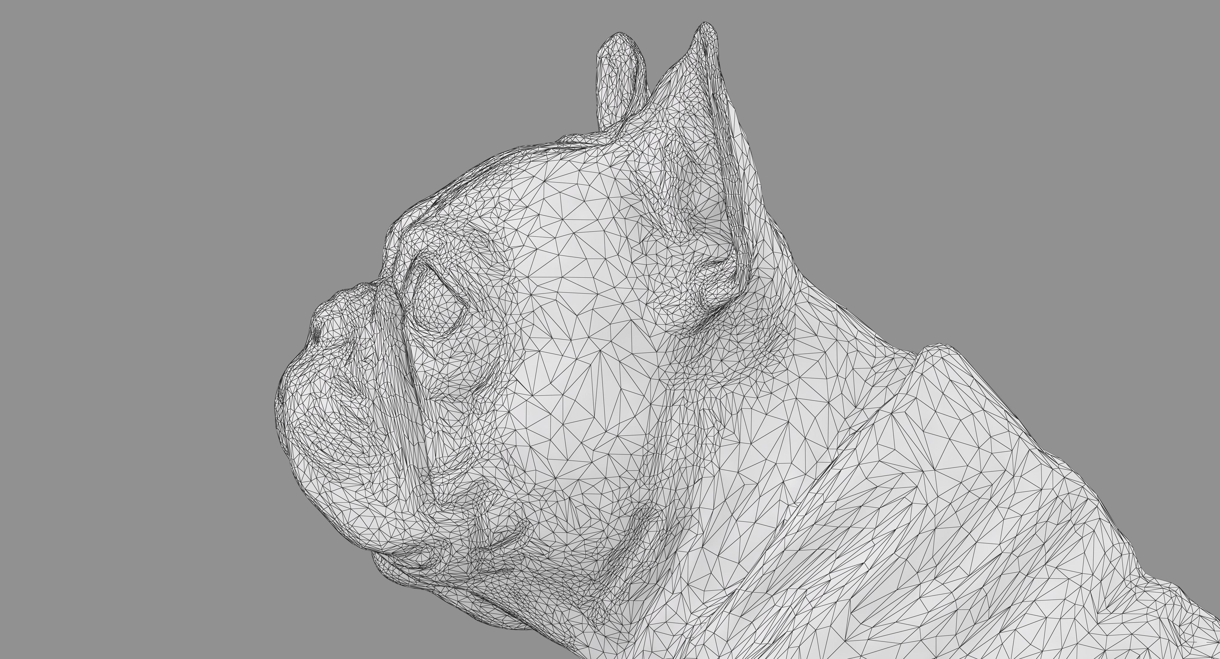 French Bulldog Sitting Low-poly 3D model_8