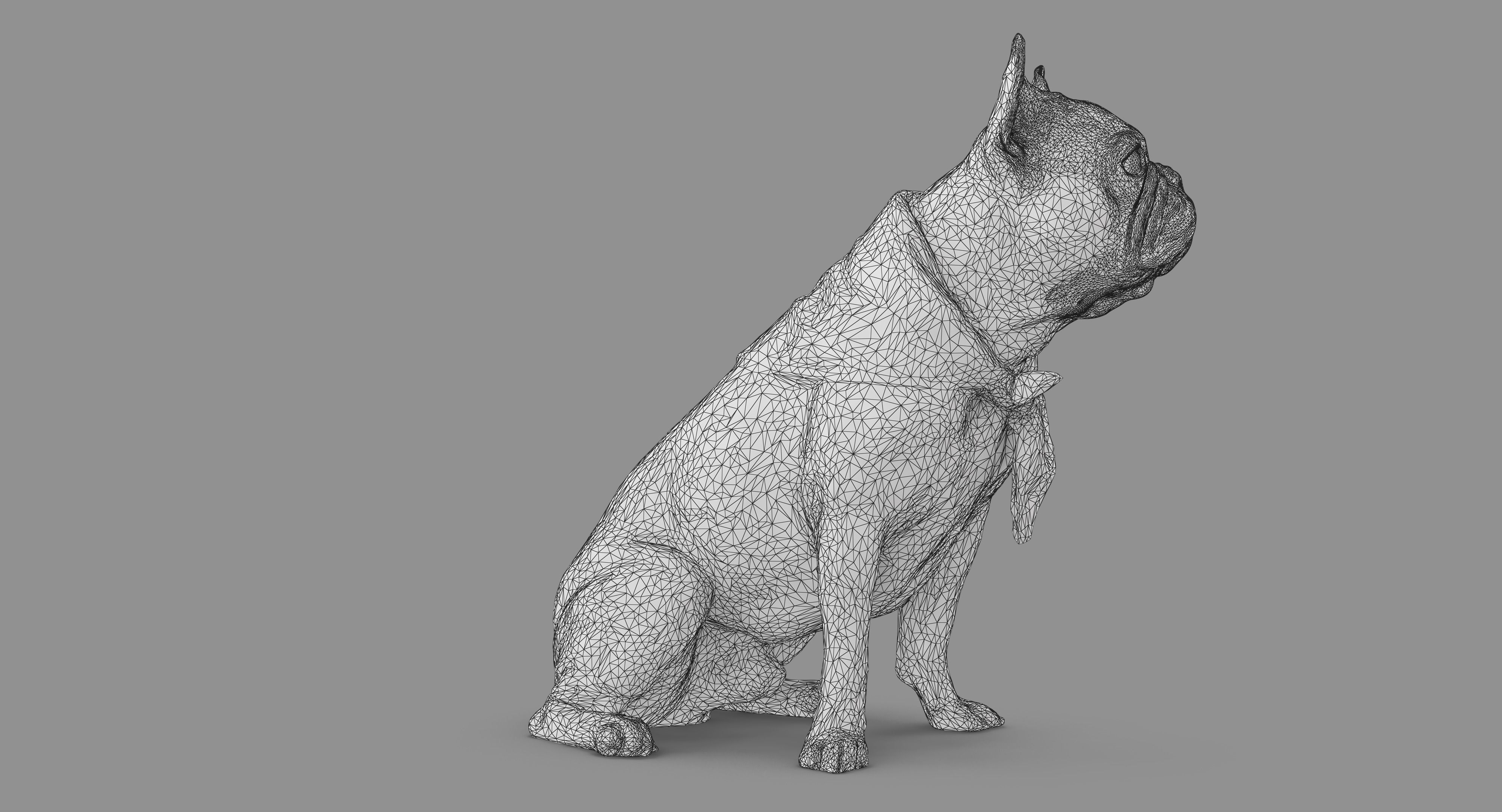 French Bulldog Sitting Low-poly 3D model_52