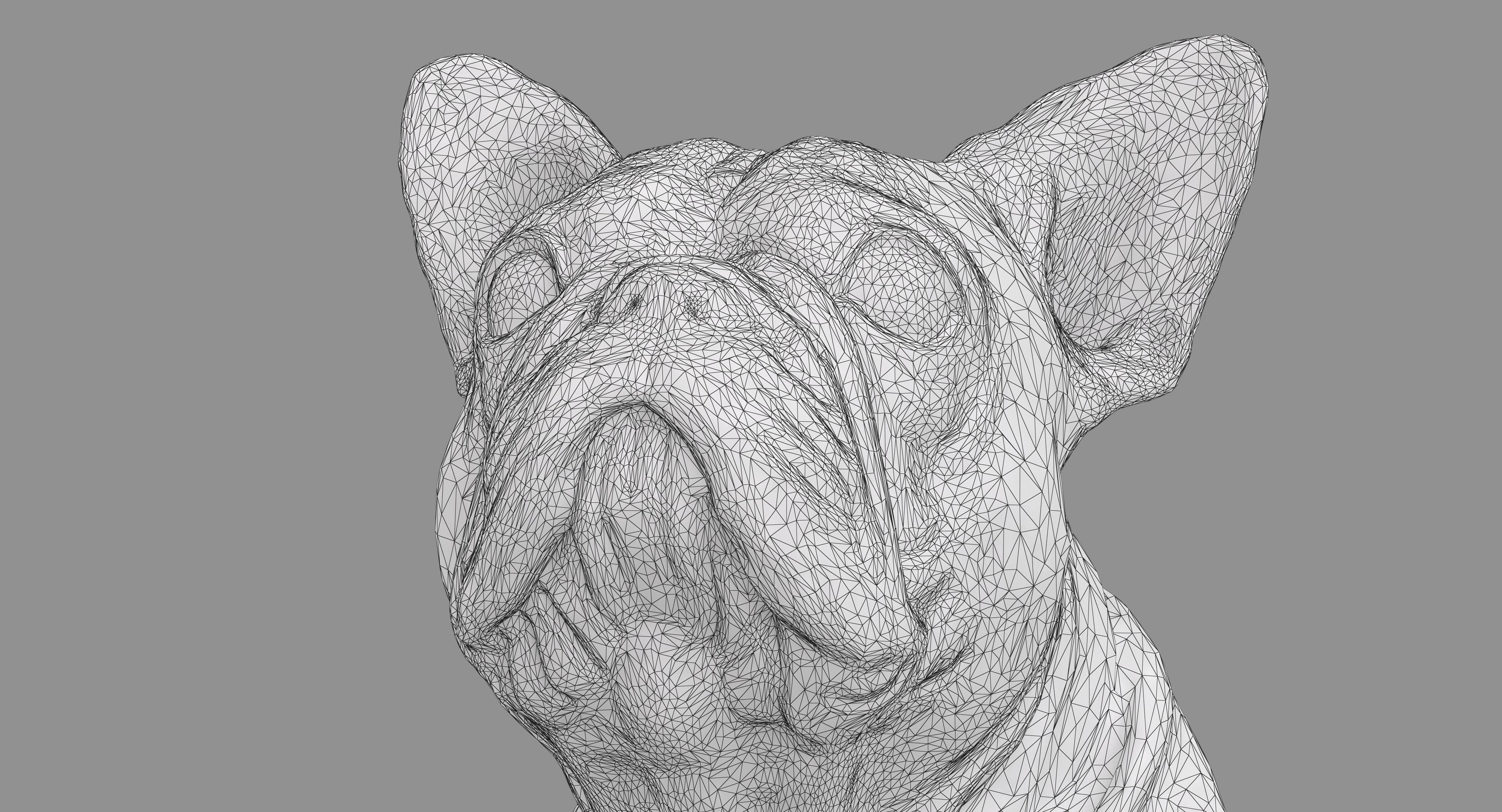 French Bulldog Sitting Low-poly 3D model_14