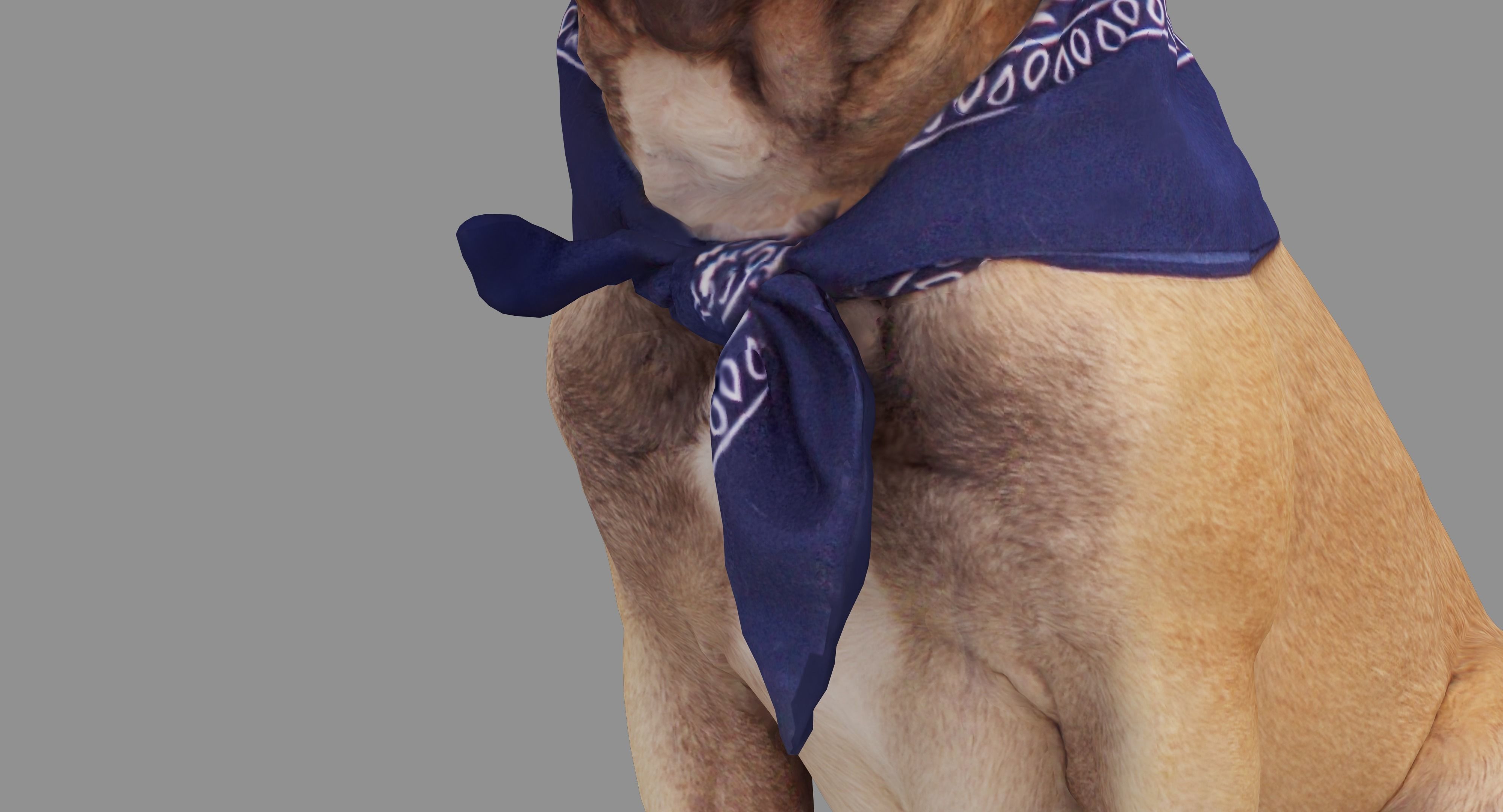 French Bulldog Sitting Low-poly 3D model_11