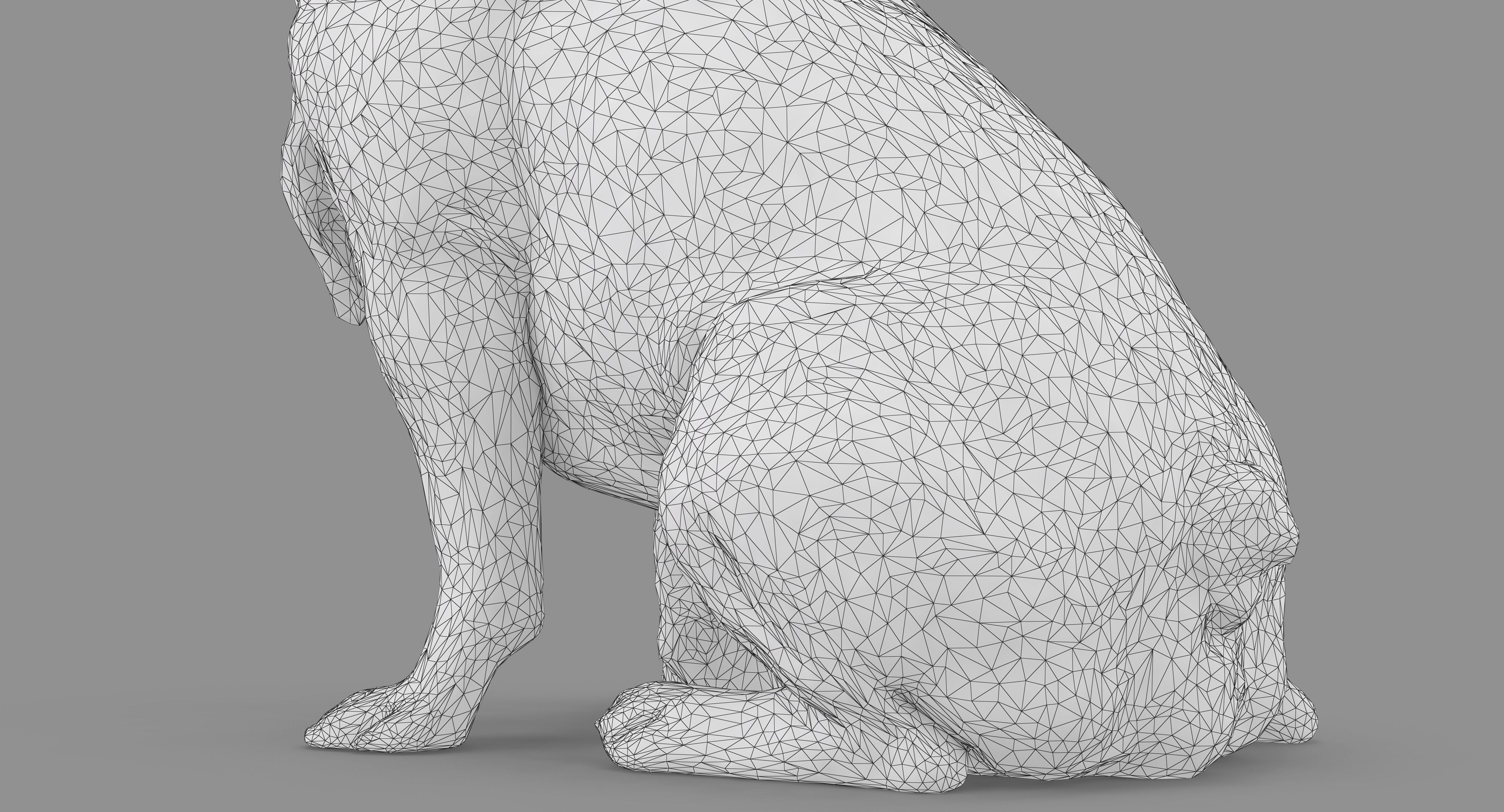 French Bulldog Sitting Low-poly 3D model_32