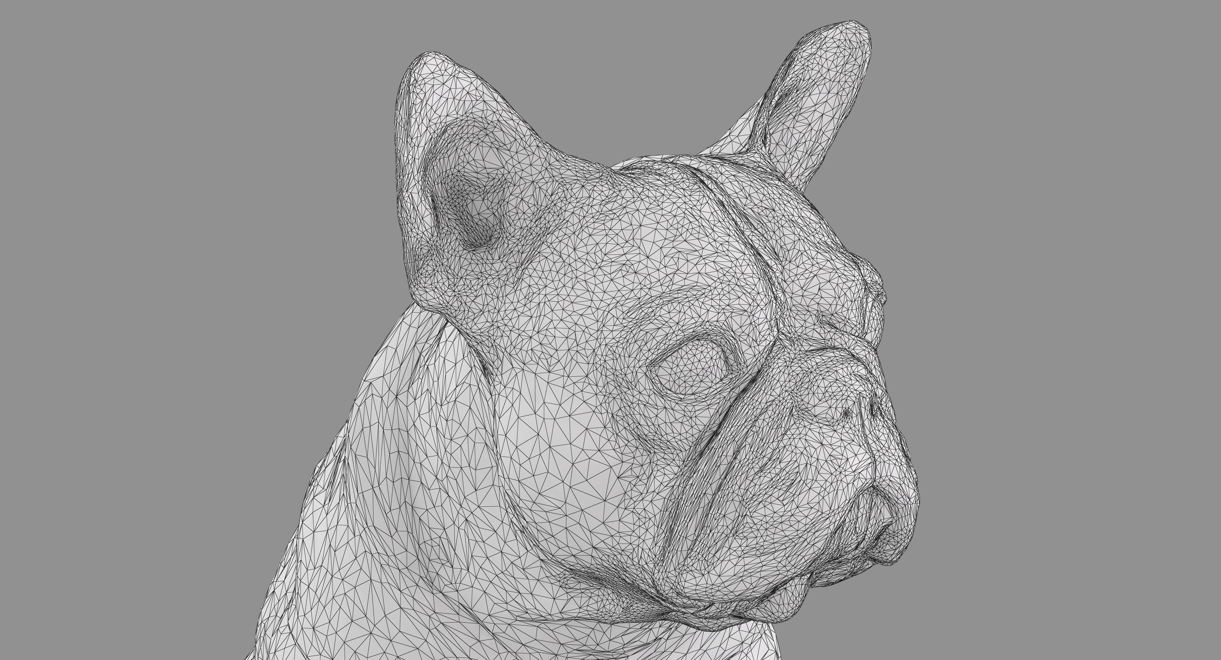 French Bulldog Sitting Low-poly 3D model_16