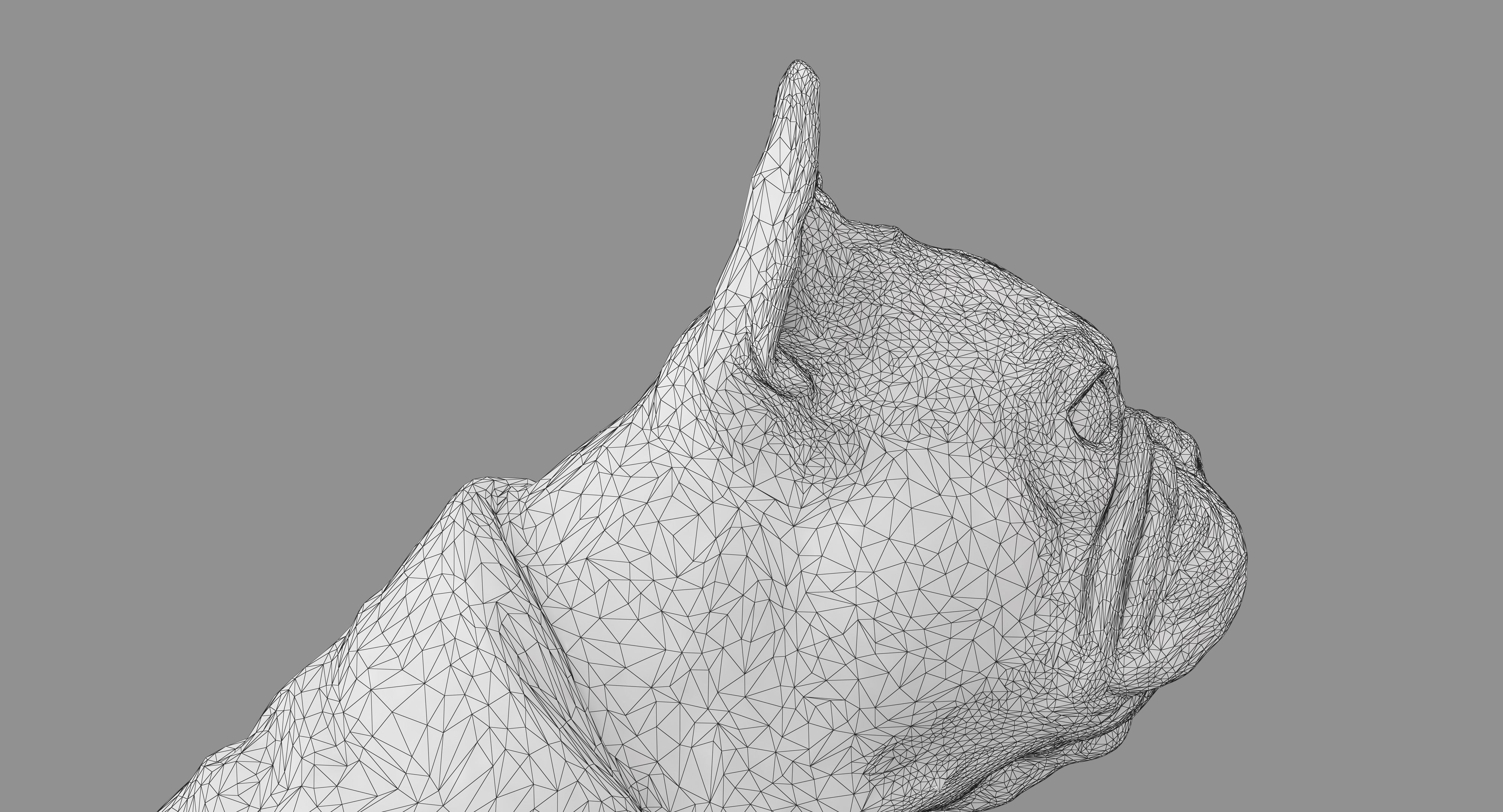 French Bulldog Sitting Low-poly 3D model_18