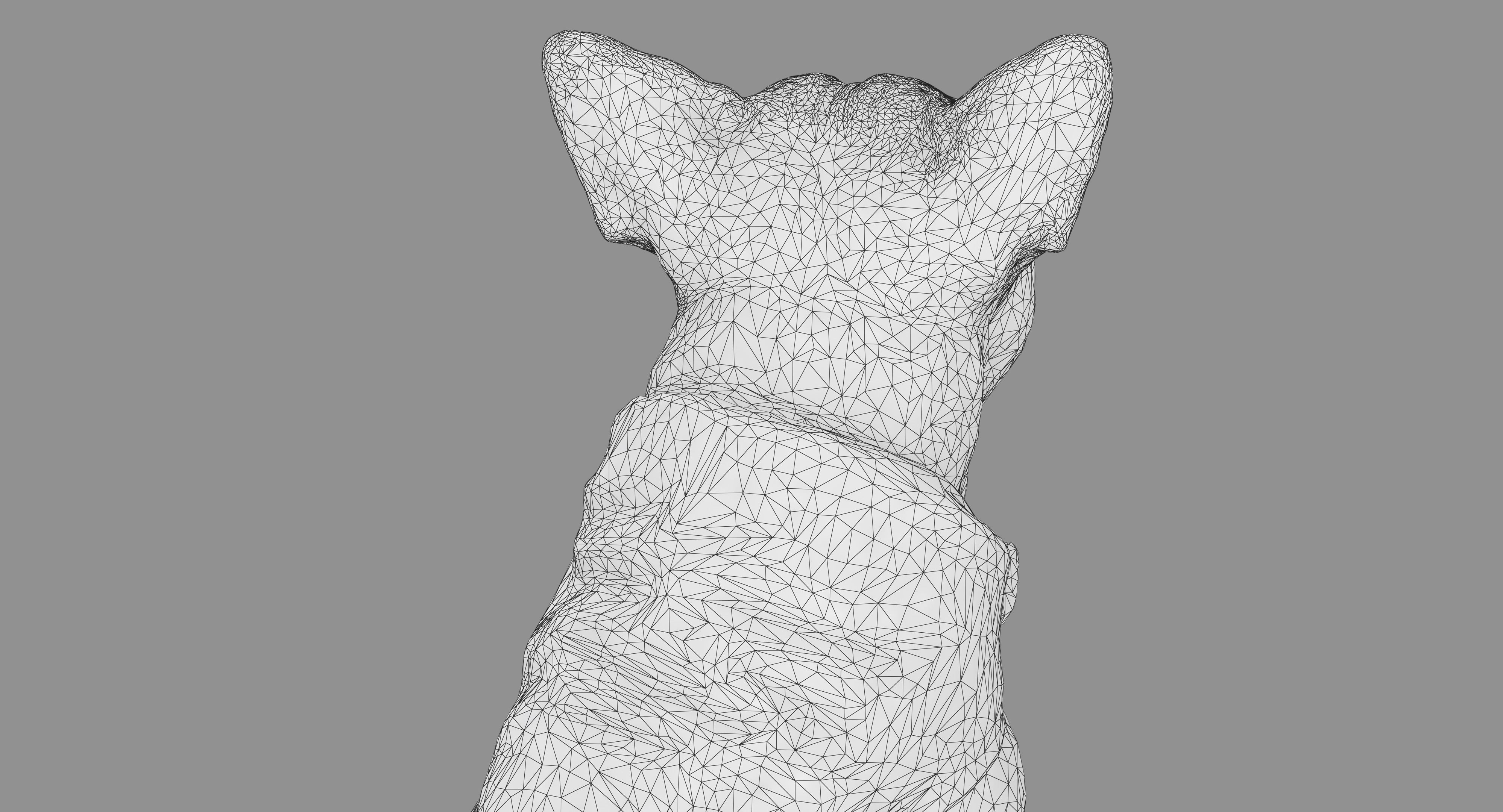 French Bulldog Sitting Low-poly 3D model_28
