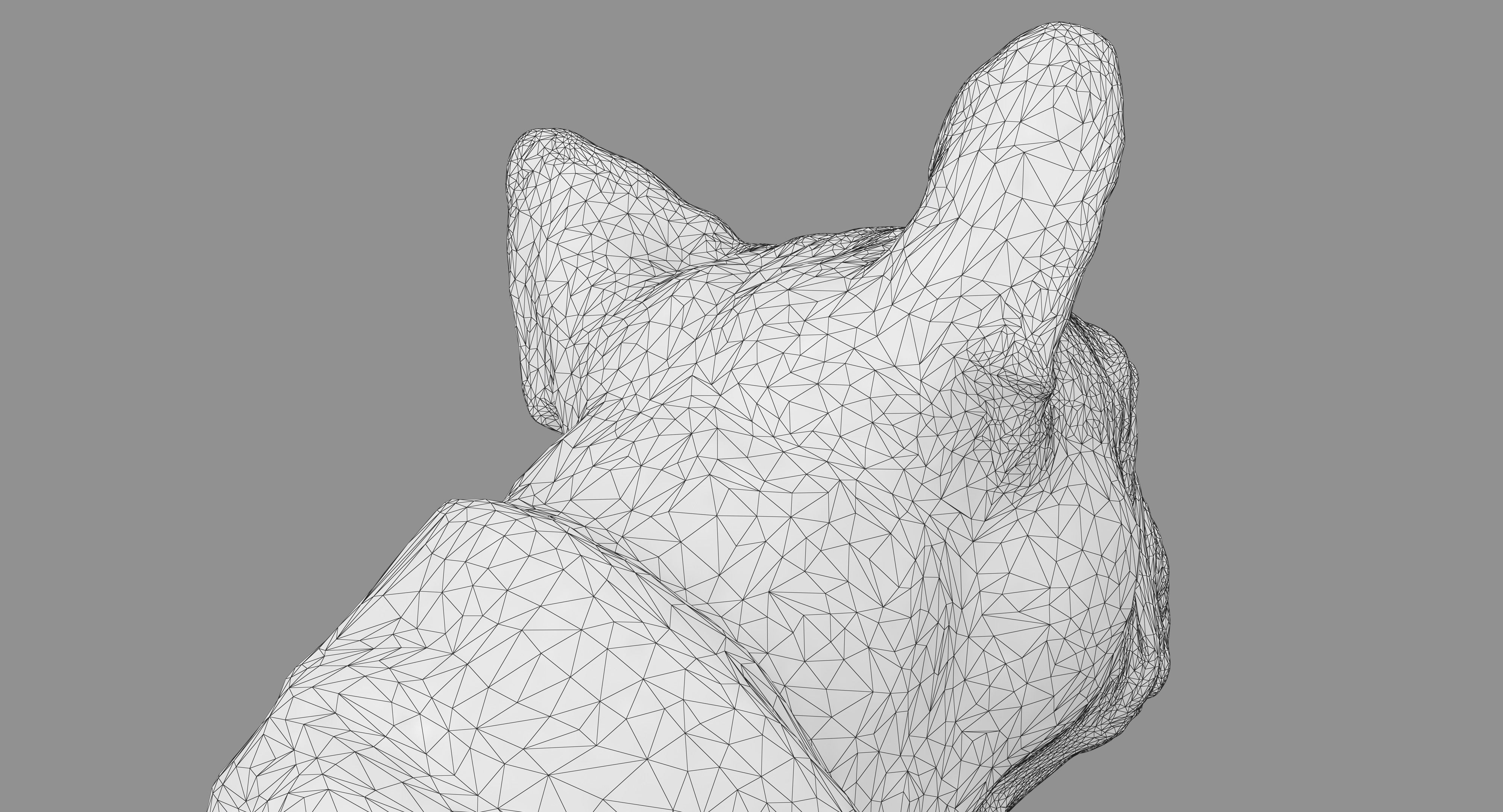 French Bulldog Sitting Low-poly 3D model_22