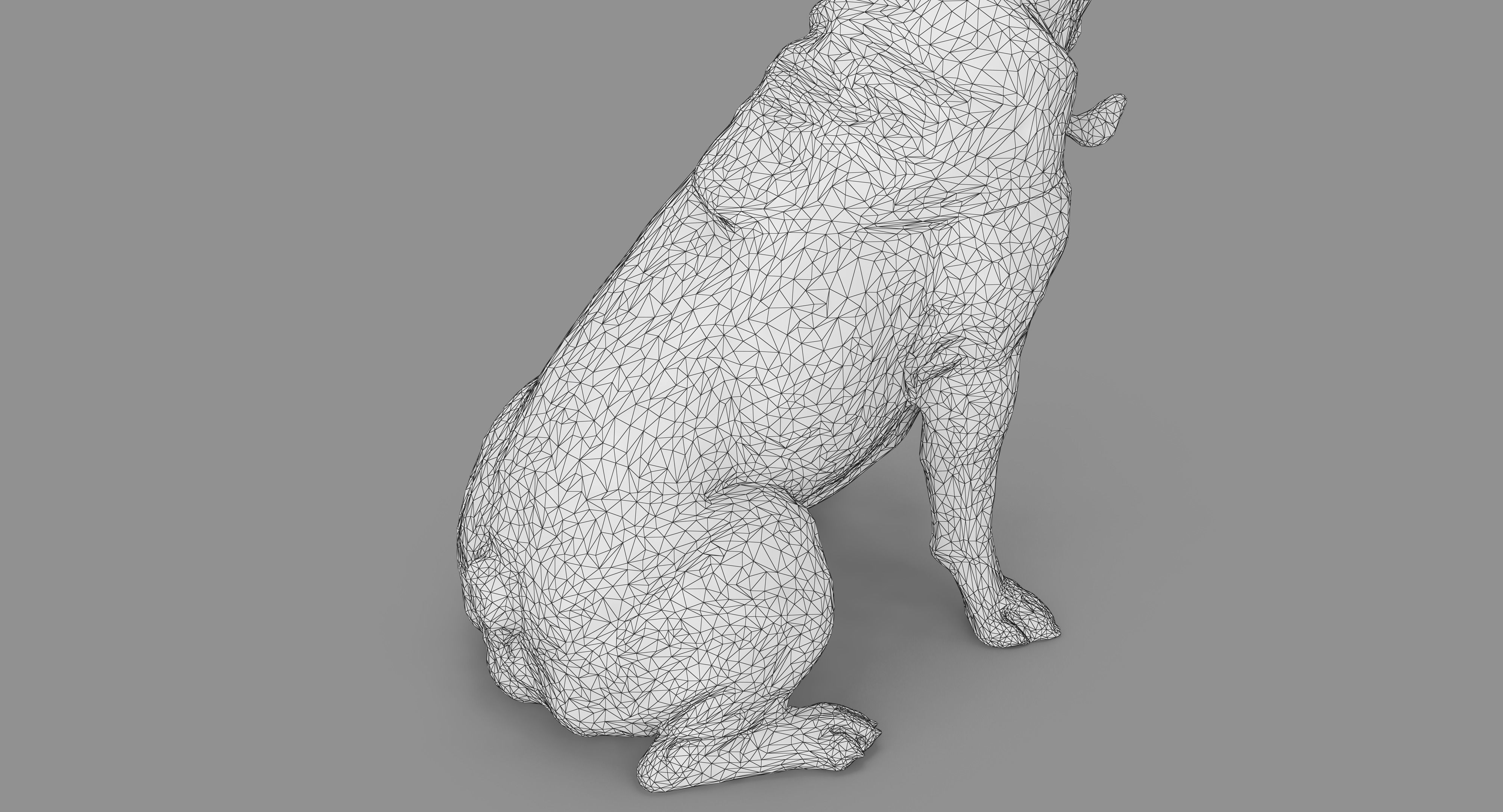 French Bulldog Sitting Low-poly 3D model_26