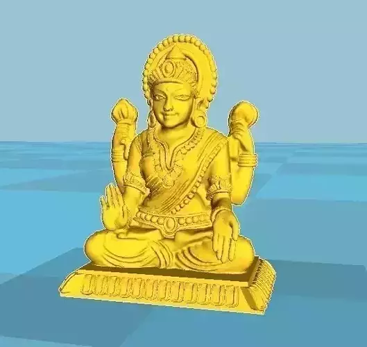 LAXMI 3D MODEL golden statue of lord ganesha