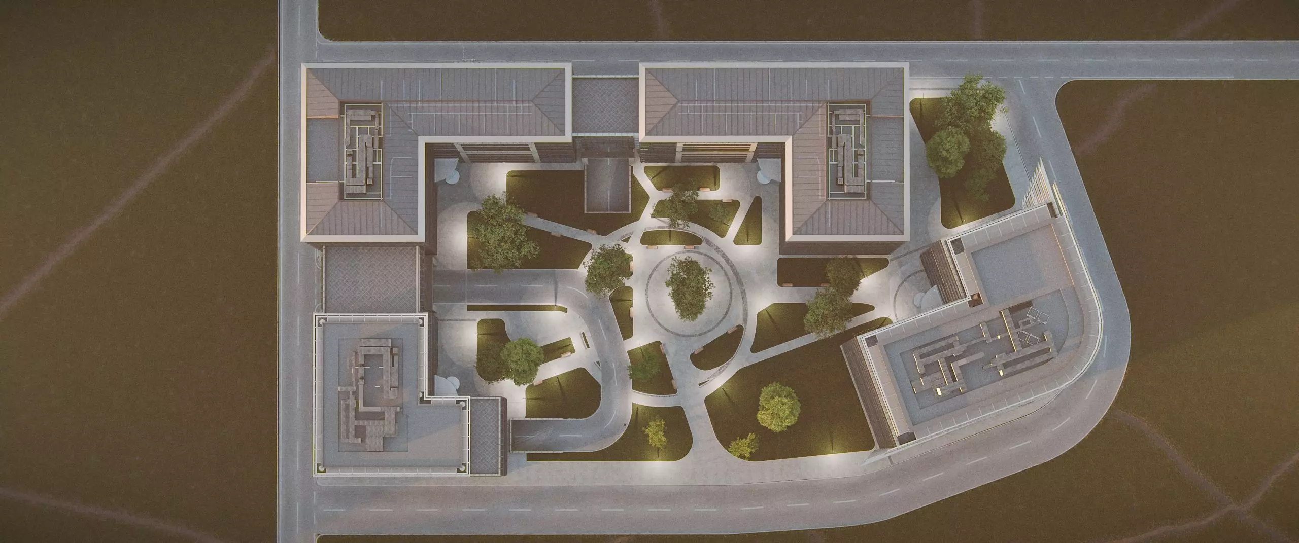 Glass Office Buildings - Modern Business Center 3D model_25