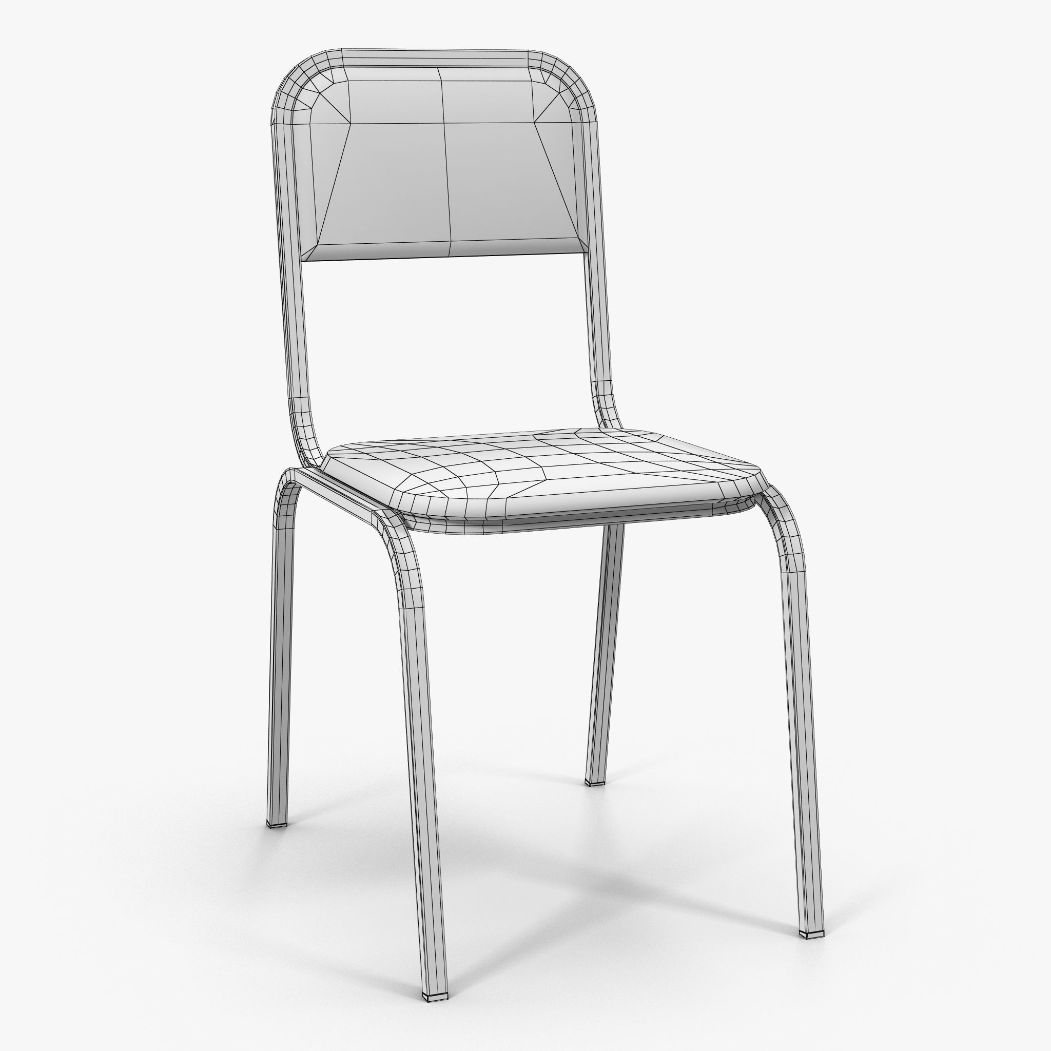 Office Chair Low-poly 3D model_3