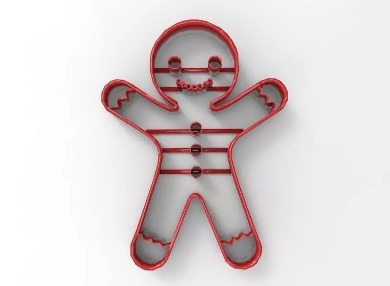 Ginger Cookie cutter 3D print model_0