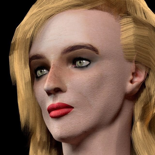 3D female head with texture