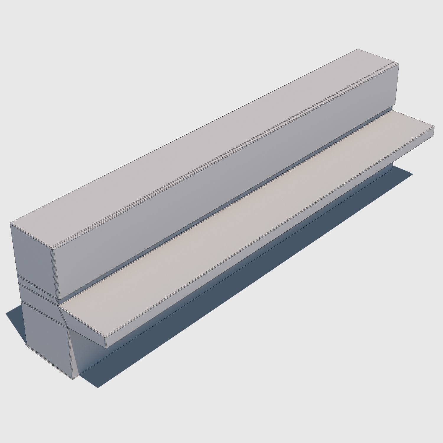 Concrete Bench 3D model_2