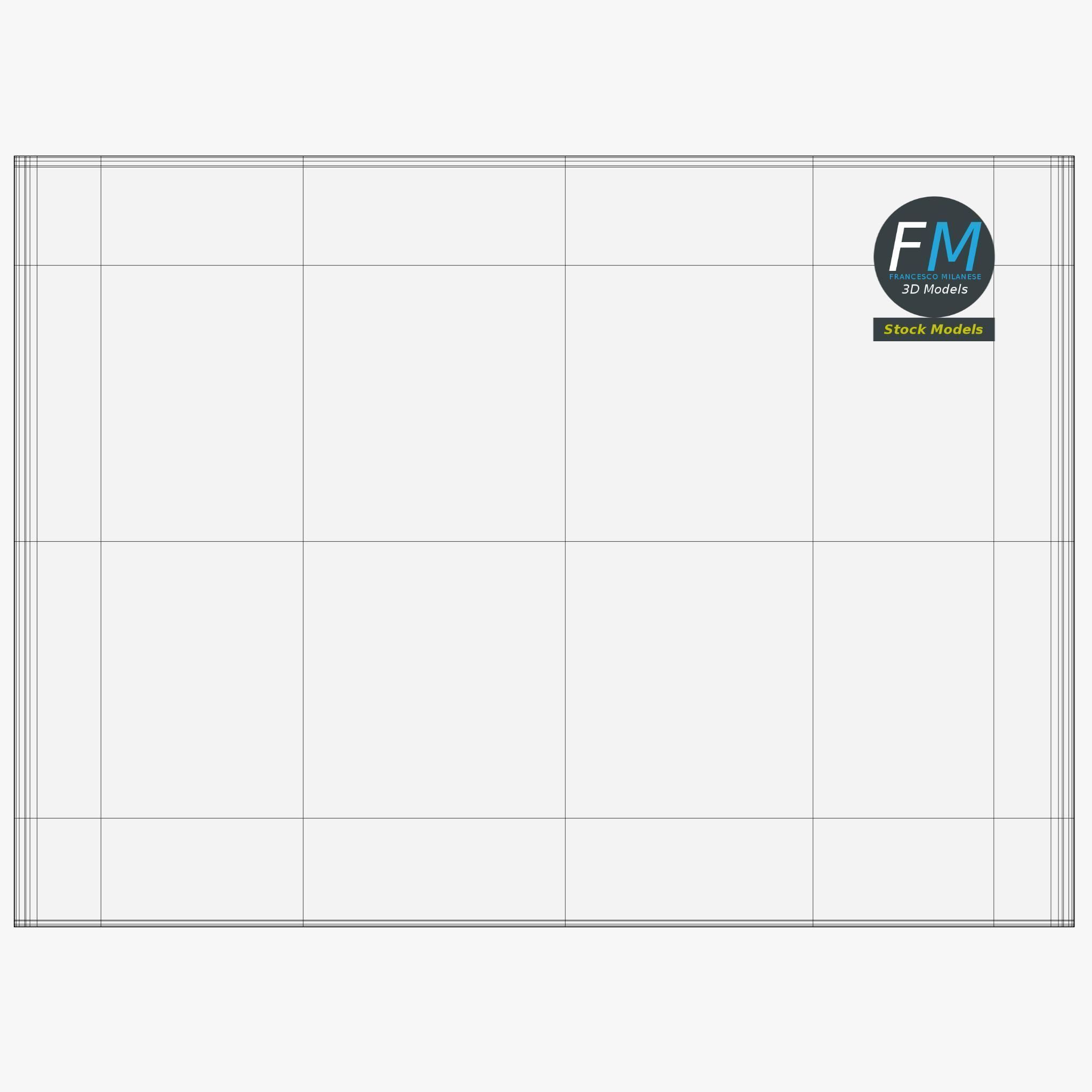 Magnetic whiteboard with markers 3D model_12