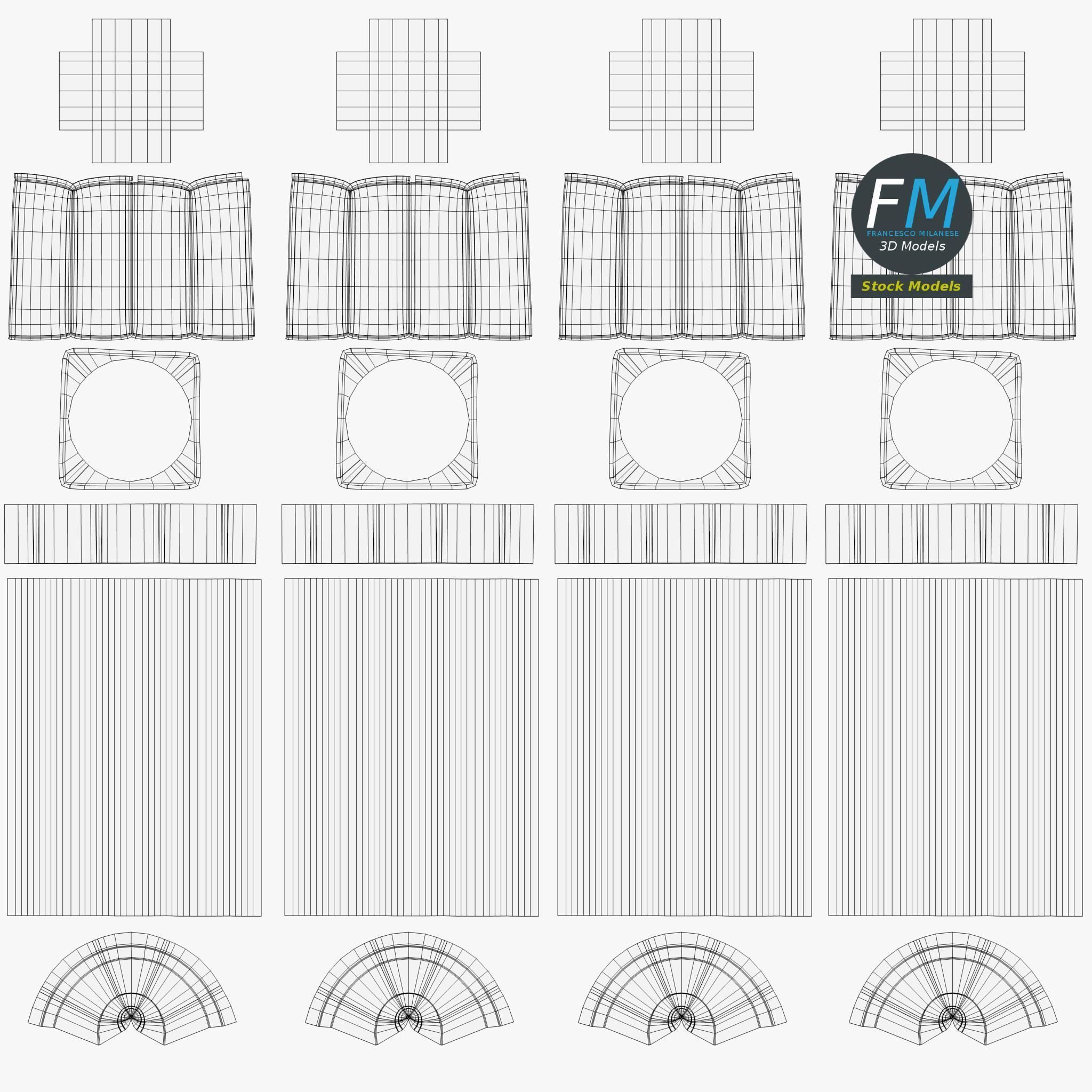 Magnetic whiteboard with markers 3D model_13