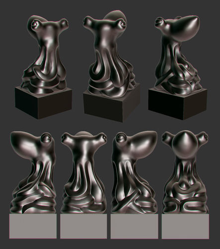 Octopus statuette 3D print model