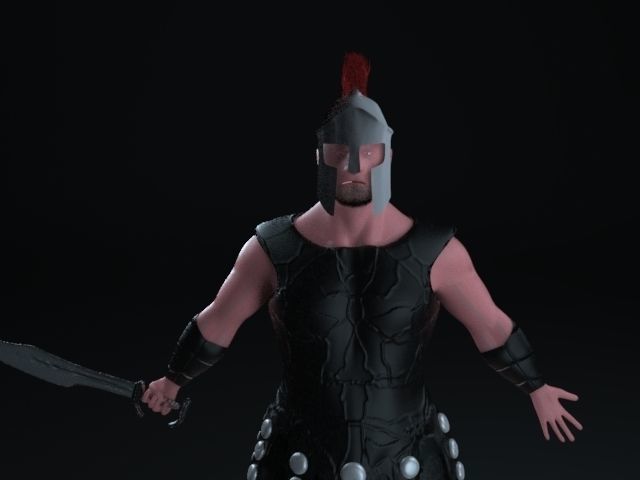 gladiator spartan soldier Low-poly 3D model_1