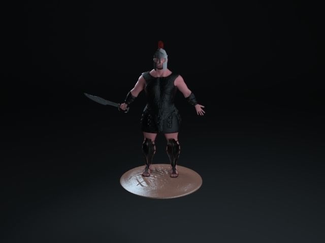 gladiator spartan soldier Low-poly 3D model_2