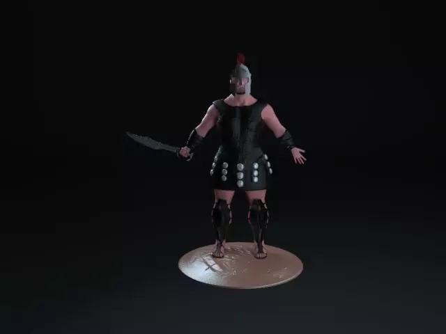 gladiator spartan soldier Low-poly 3D model_0