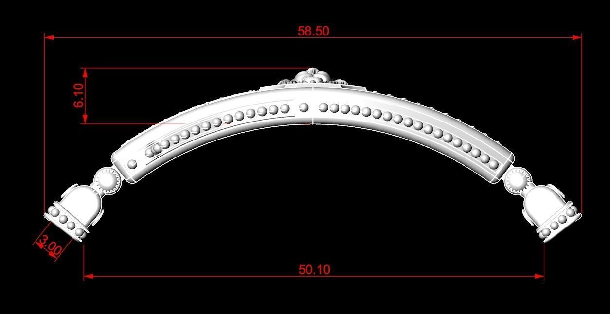 Bracelet lock with lion under the skin stylish 244 3D print model_20