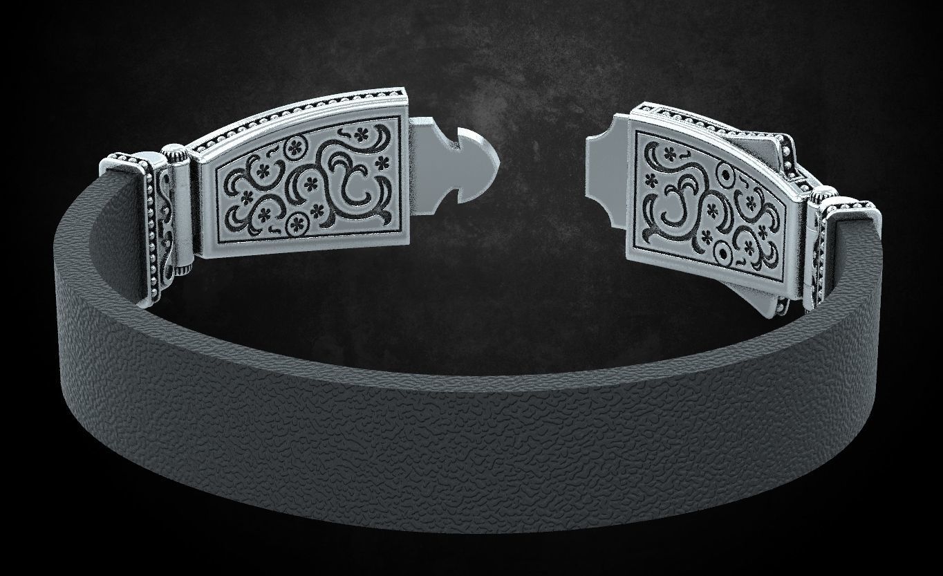 Bracelet lock with lion under the skin stylish 244 3D print model_5
