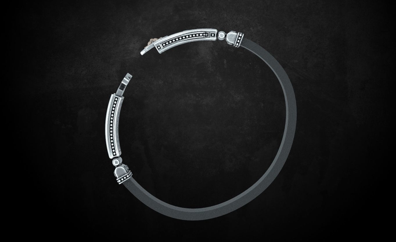 Bracelet lock with lion under the skin stylish 244 3D print model_15