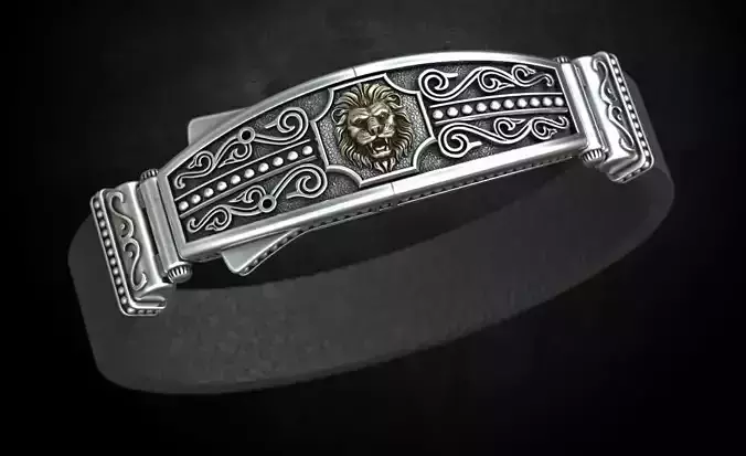 Bracelet lock with lion under the skin stylish 244