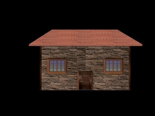 Game Ready stone house Free low-poly 3D model