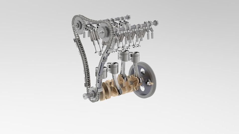 Crankshaft piston movement 3D model animated rigged CGTrader