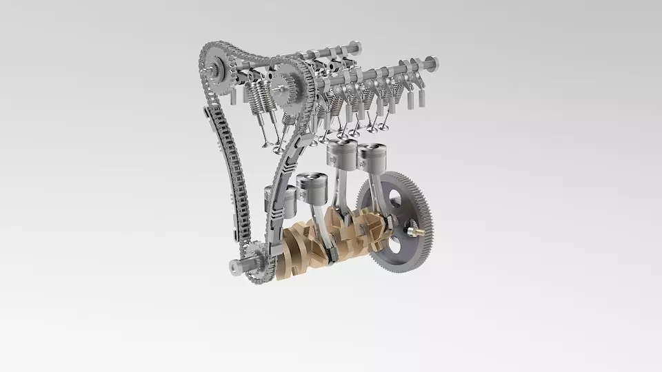 Crankshaft piston movement 3D model_0