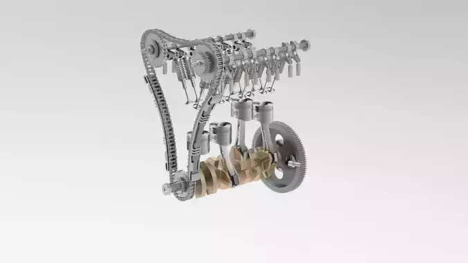 Crankshaft piston movement 3D model