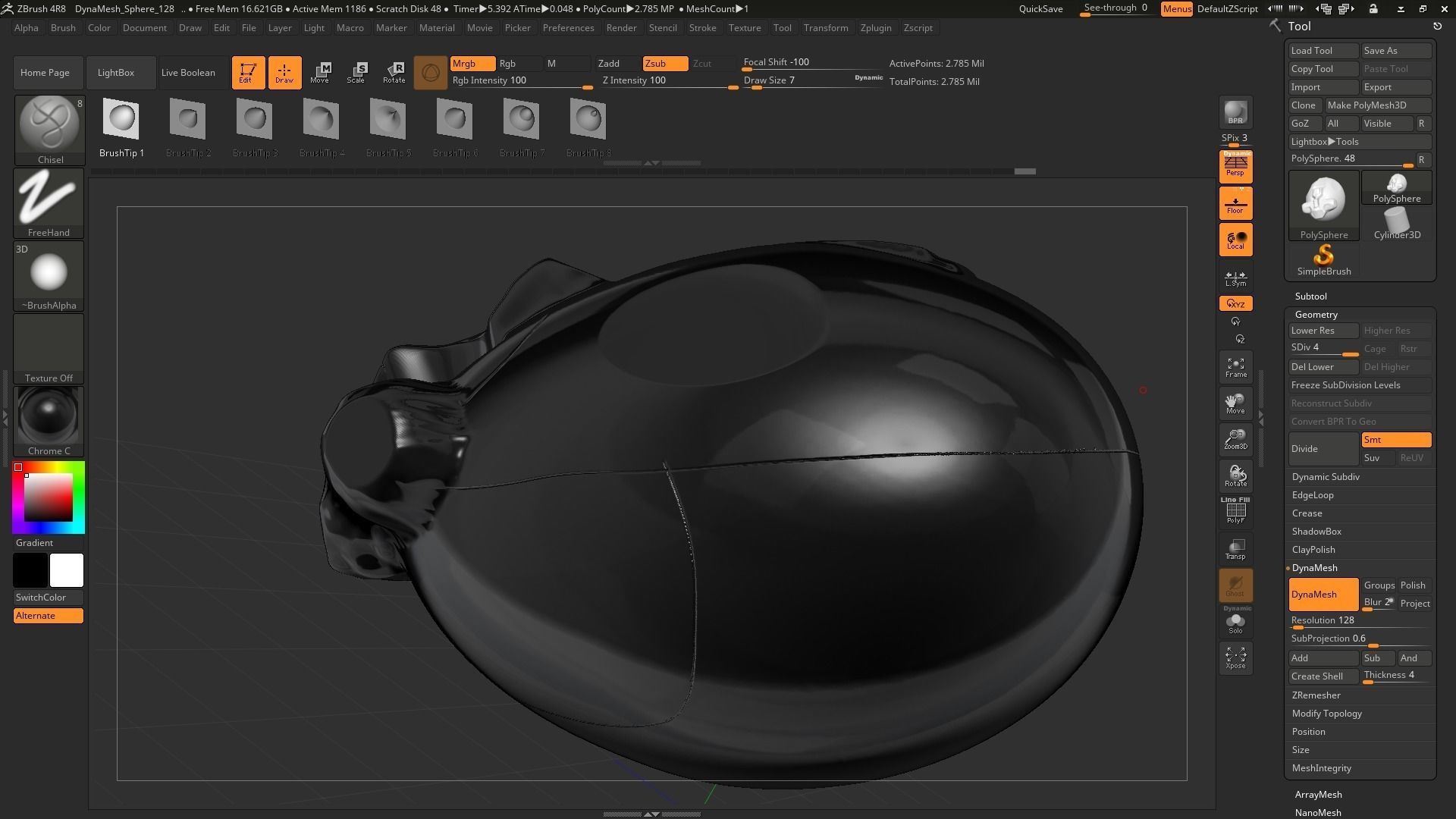 Zbrush robotic alien head 3D model_1