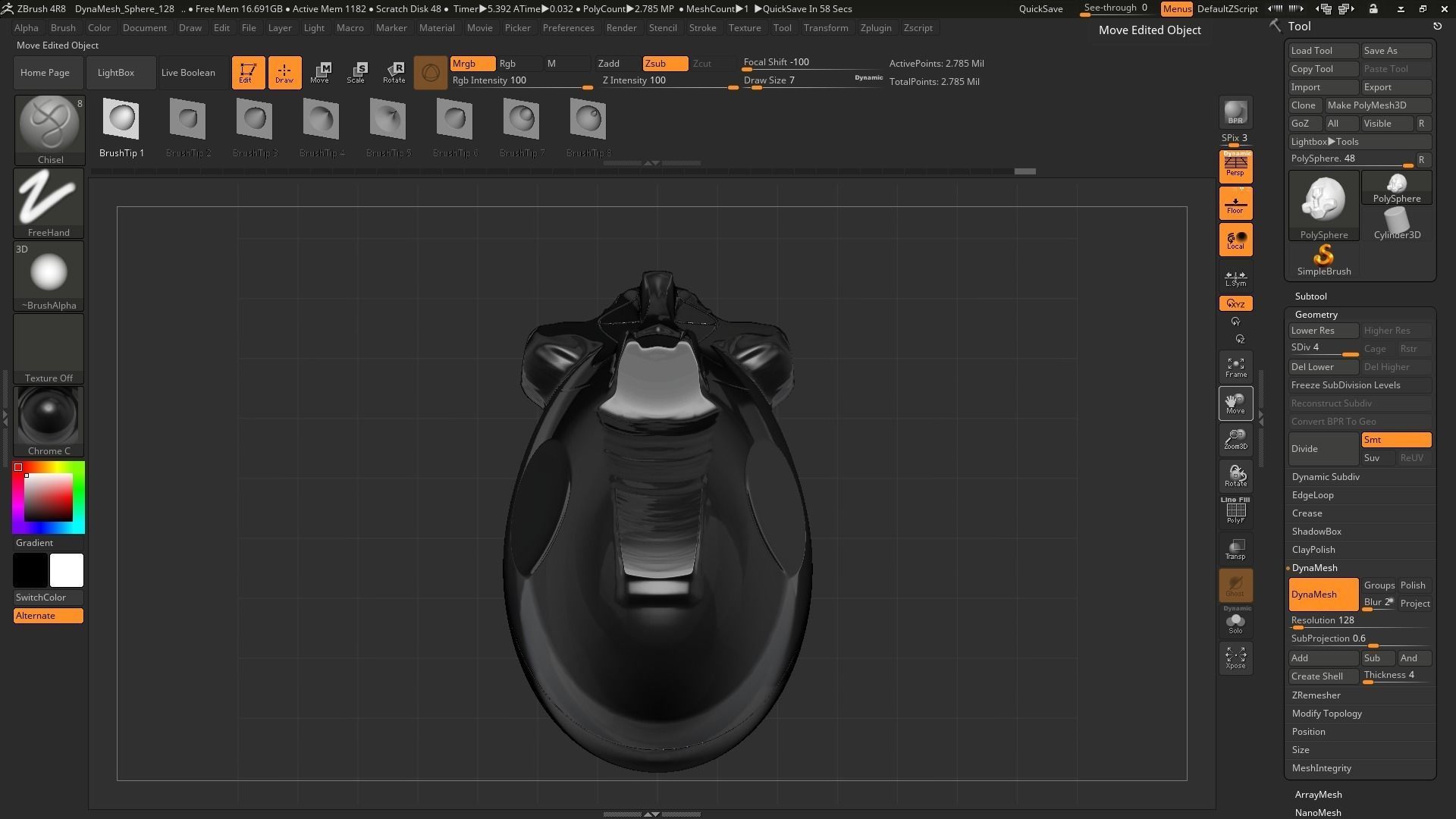 Zbrush robotic alien head 3D model_4
