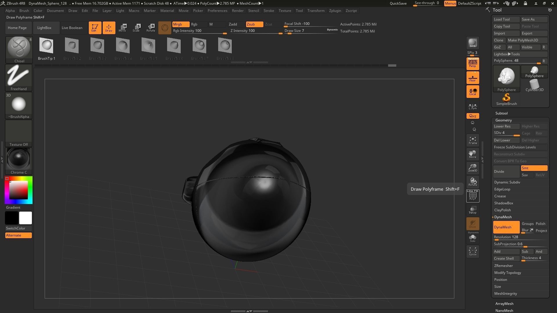 Zbrush robotic alien head 3D model_2