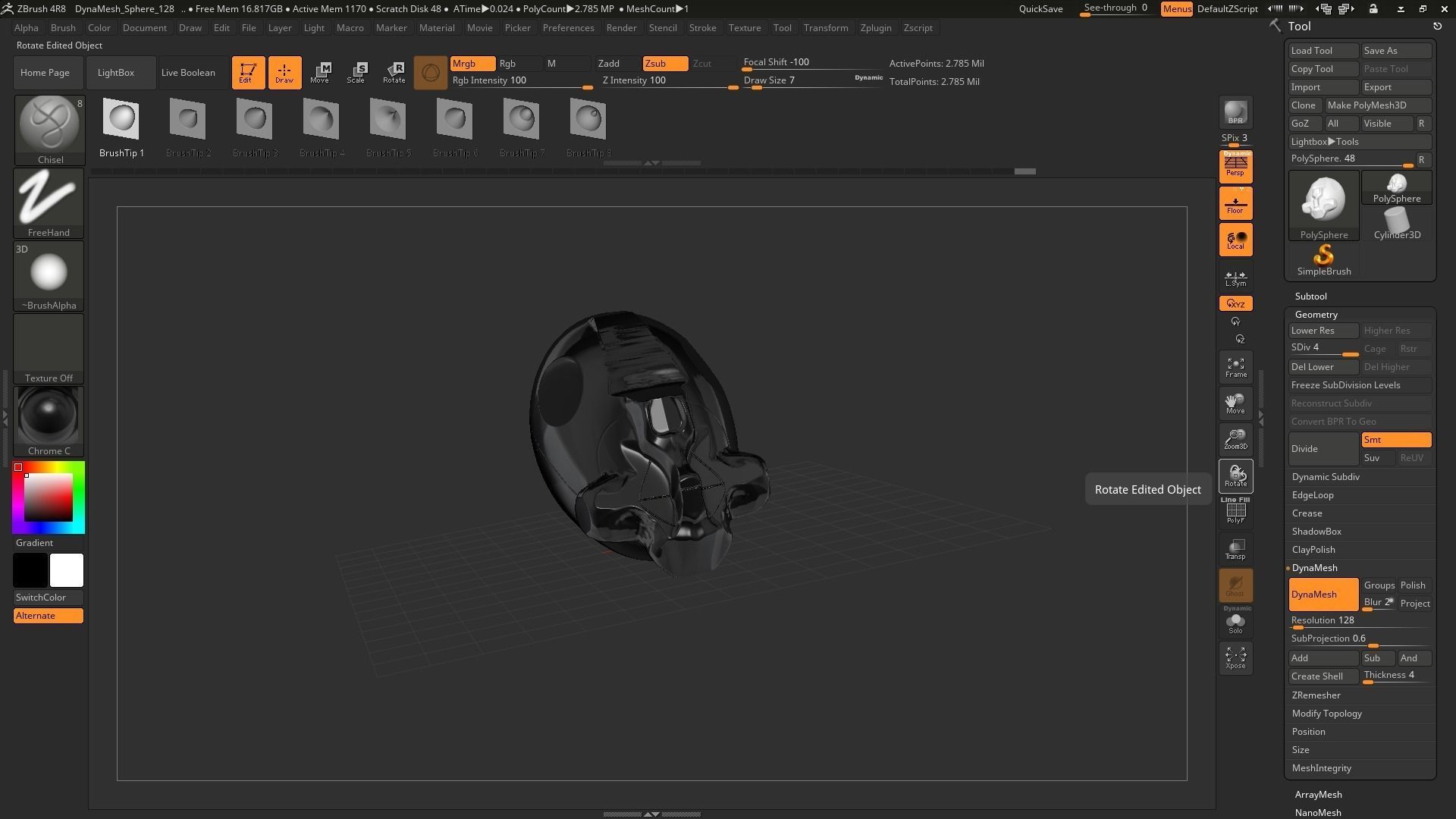 Zbrush robotic alien head 3D model_0