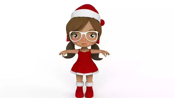 Christmas girl 3D model