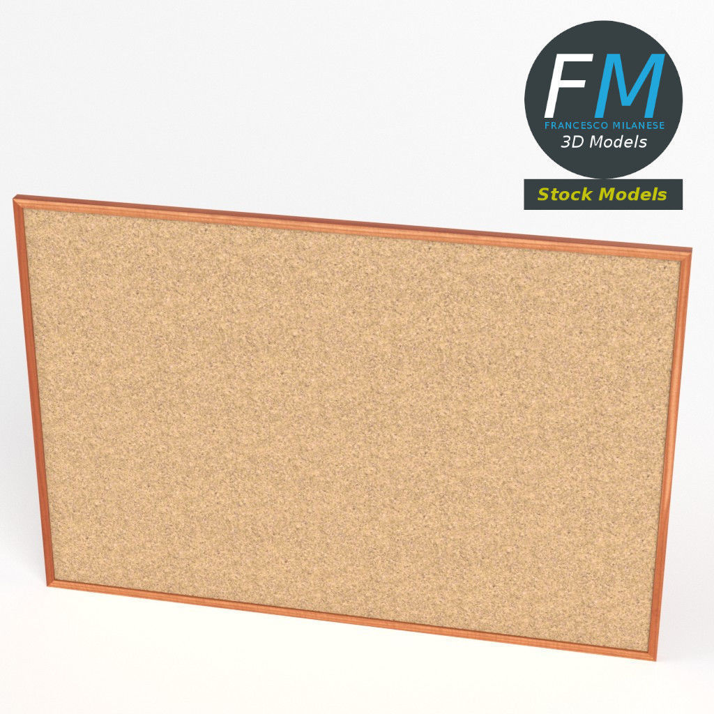 Corkboard cork board Low-poly 3D model_2