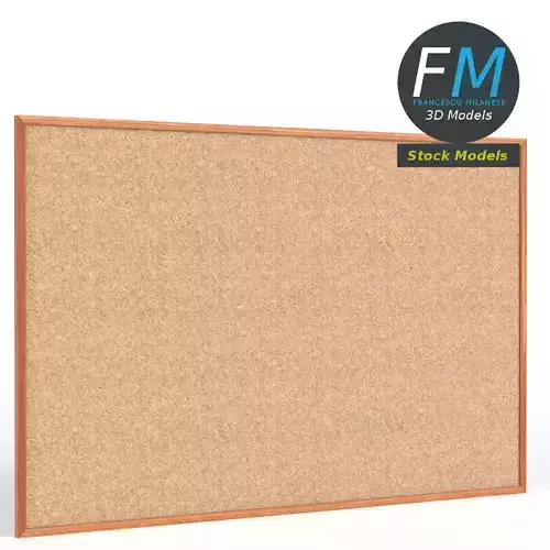 Corkboard cork board Low-poly 3D model
