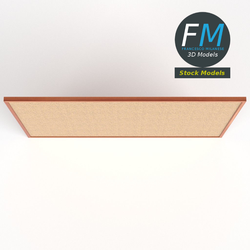 Corkboard cork board Low-poly 3D model_6