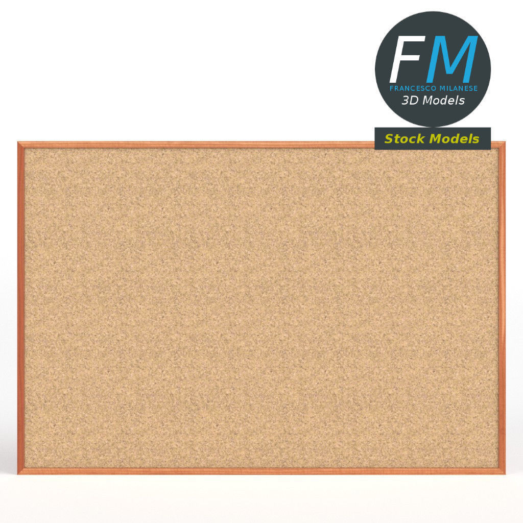 Corkboard cork board Low-poly 3D model_3
