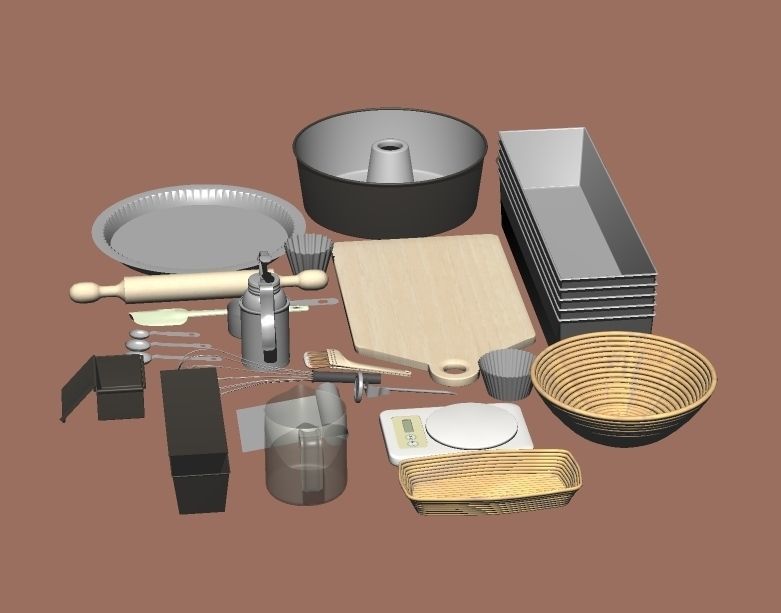 Homemade Bread Kit 3D model_1
