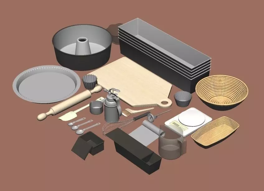 Homemade Bread Kit 3D model_0