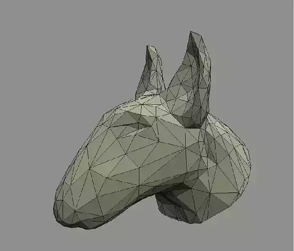 low poly bull terrier head