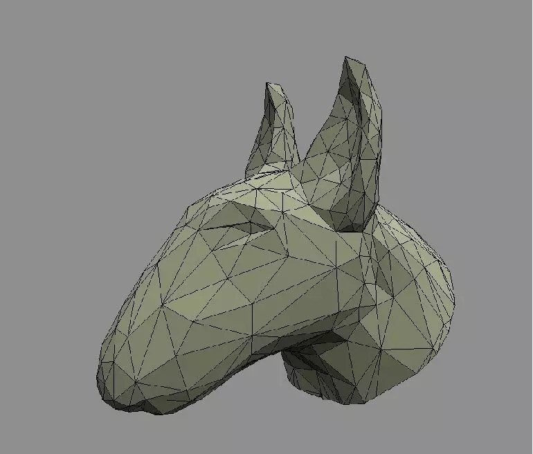 low poly bull terrier head 3D print model_0