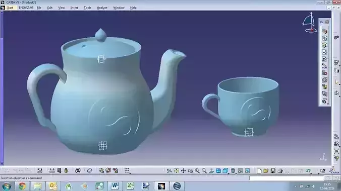 Miniature working Ying Yang Tea Set