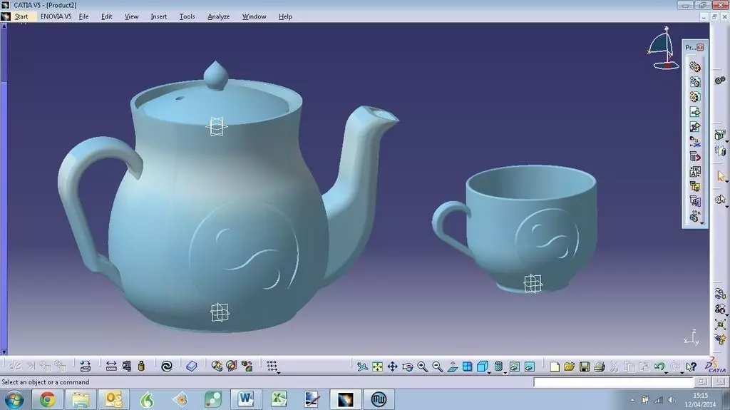 Miniature working Ying Yang Tea Set Free 3D print model_0